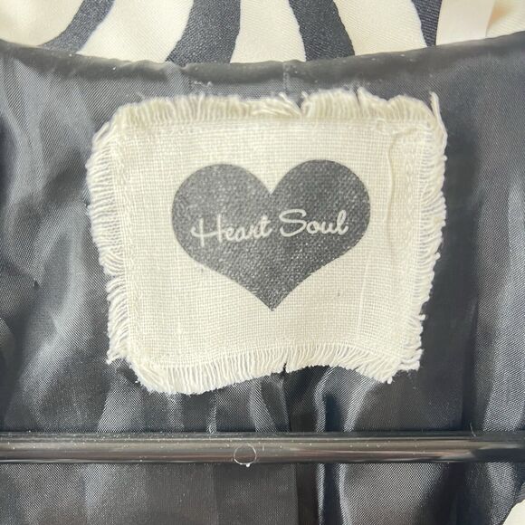 Heart Soul Zebra Print Belted Trench Coat Cruella Core Womens M Y2K Indie Sleaze - Picture 8 of 8